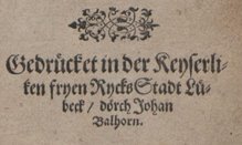 Titelseite von Johannes Strickers "Düdeschem Schlömer" 1584