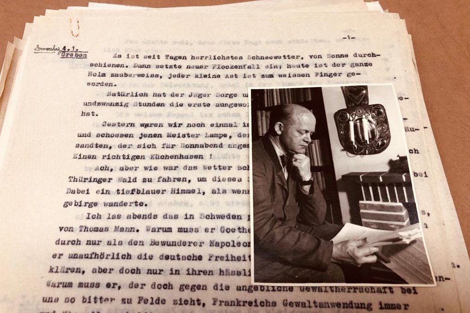Typoskript: Auszug aus Tagebuch, 1940 Quelle: Schleswig-Holsteinische Landesbibliothek