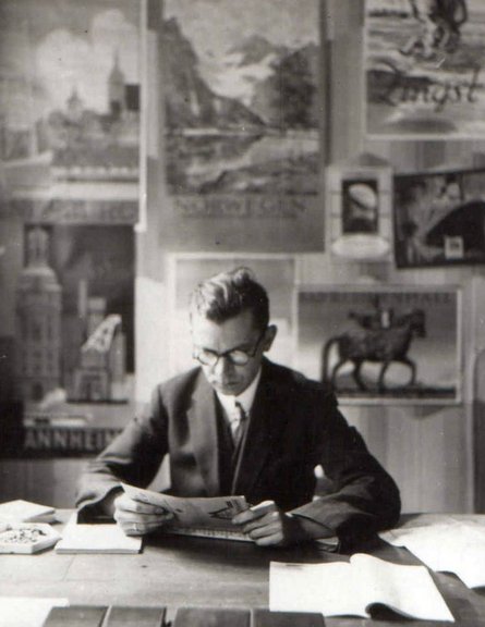 Hans Fallada im Verkehrsbüro Neumünster, 1929; (c) Hans-Fallada-Archiv